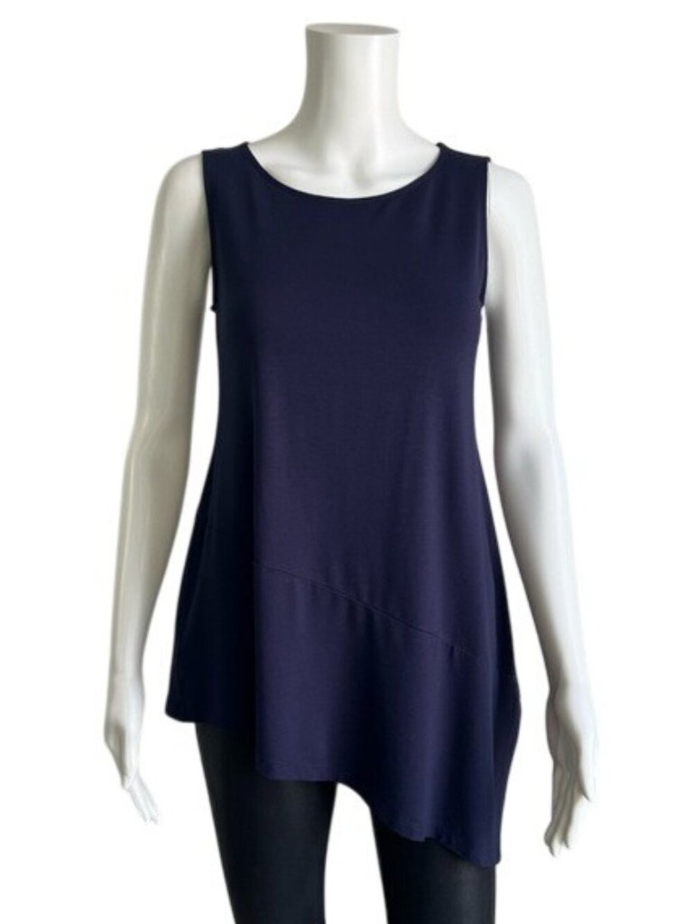 Eileen Fisher Asymmetrical Tunic Tank in Navy - XS